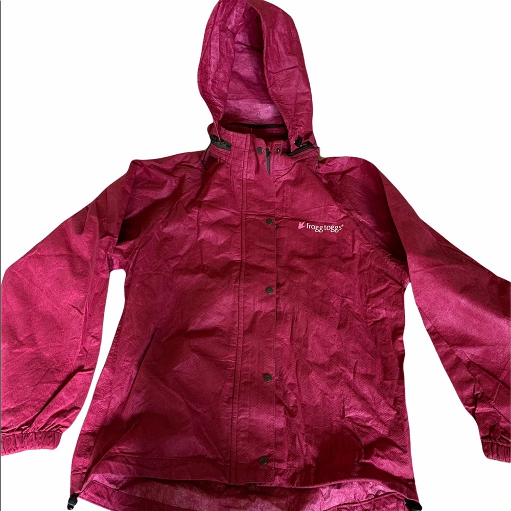 Frogg Toggs rain jacket w zip away hood szM